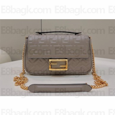 fendi medium Baguette Chain Midi bag in nappa leather gray 2023
