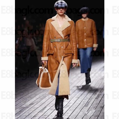 CHANEL Shearling Lambskin Brown & Beige coat P78306 2024