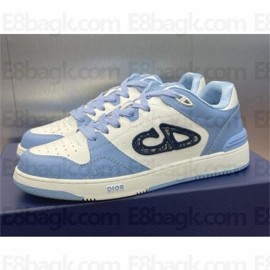 Dior Light Blue and White Smooth Calfskin  B57 Low-Top Sneaker 2024