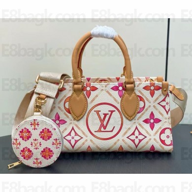 louis vuitton OnTheGo East West bag Monogram Tiles coated canvas Coral M25318 1102-2024