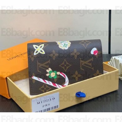 louis vuitton Passport Cover Coated canvas Grained Cowhide-leather lining candy red M12219 1101-2024