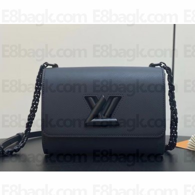 louis vuitton Sac Twist MM Epi grained-leather shoulder bag black M25325 1101-2024