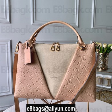 LOUIS VUITTON V TOTE MM MONOGRAM EMPREINTE M44422 PINK/BEIGE