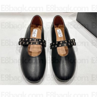 Alaia leather BALLET FLATS BLACK 2024