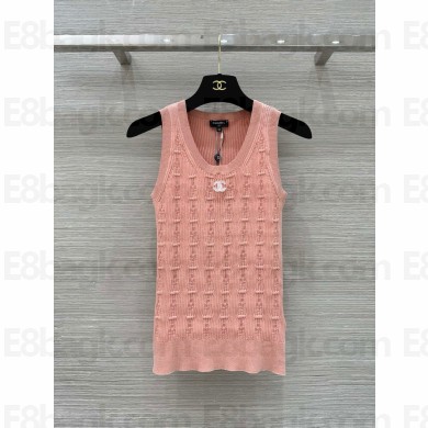 chanel pink logo vest 2024 