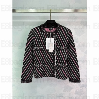 chanel Cashmere & Cotton Black, Pink & White jacket P77960 2024 