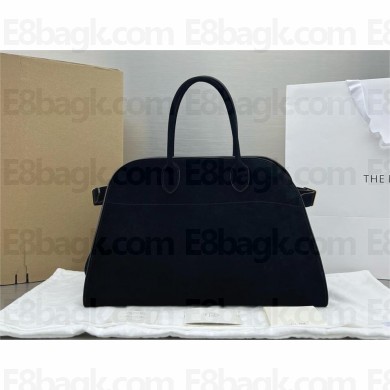 THE ROW MARGAUX 15 BAG IN suede LEATHER black 2024