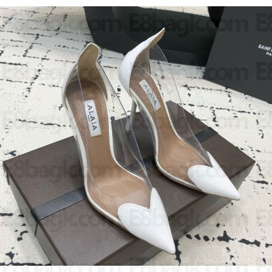 Alaia Le Cœur Heart in PVC and Patent Leather white  heel 10.5cm 2024