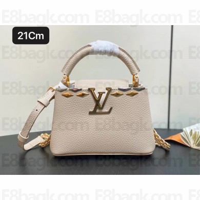 LOUIS VUITTON creamy MINI Capucines BAG M12751 2024