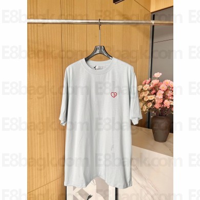 DIOR Gray Cotton Jersey CD Heart Relaxed-Fit T-Shirt 2024