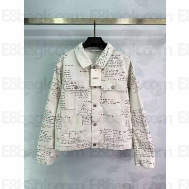 DIOR White Cotton Denim Dioramour jacket 2024