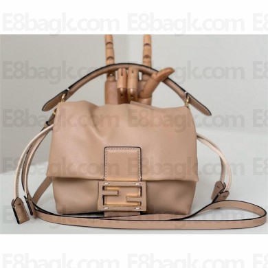 FENDI Mamma Baguette small pink nappa leather bag 2025