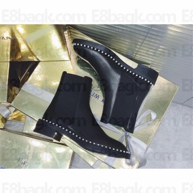 Stuart Weitzman CLINE Bootie Black IN CALFSKIN