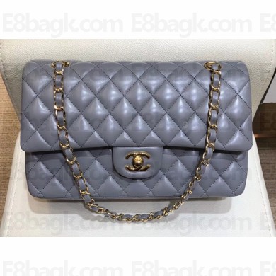Chanel Classic Flap Medium Bag A1112 Dark Grey in Original Leather with Gold/ Hardware 2018