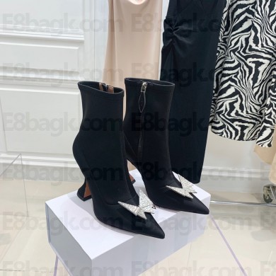 Amina Muaddi heel 9.5cm Phoenix Butterfly satin Boots Black 2021