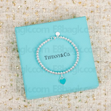 tiffany Mini Heart Tag Bead Bracelet turquoise