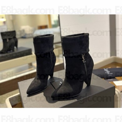 Saint Laurent  85mm Niki  boots suede leather black 2024
