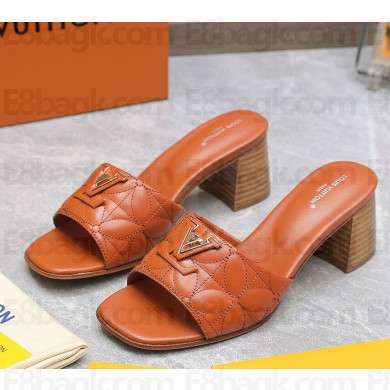 Louis Vuitton LV Capri Mule 1ADCW2 Embroidered calf leather orange heel 5.5cm 2024