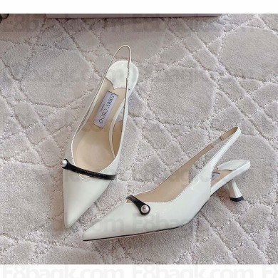 Jimmy Choo Rosalia 45 Patent Leather slingback Pumps white 2024