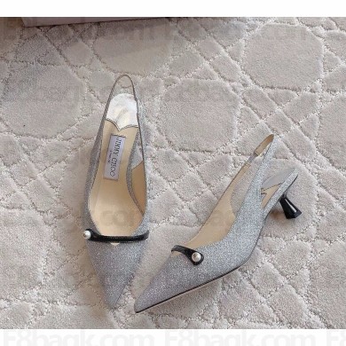 Jimmy Choo Rosalia 45 Bing embellished slingback pumps Silver 2024
