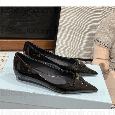 Prada Saffiano patent leather pumps heel 2.5cm black 2024