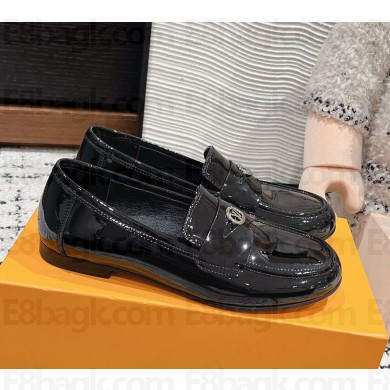 Louis Vuitton LV SOHO flat loafers patent leather 1ACZLL black 2024