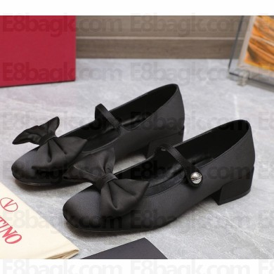 Valention GARAVANI Roman stud silk BALLET FLATS black 2024
