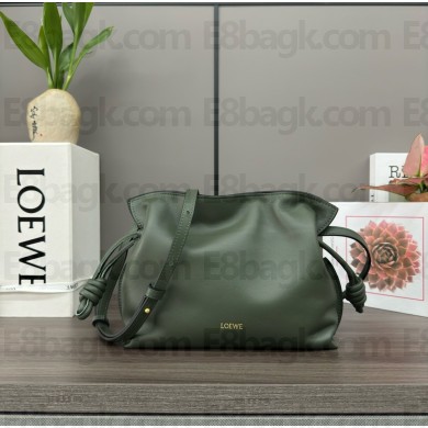 loewe Mini Flamenco clutch in nappa calfskin dark green 2023