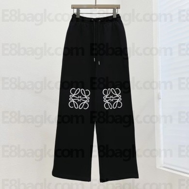 loewe logo embroidered Denim pants Black 2022