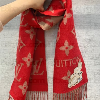 LOUIS VUITTON Precious Rabbit Essential wool Scarf m78166
