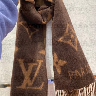 LOUIS VUITTON Reykjavik cashmere Scarf M78125 dark brown