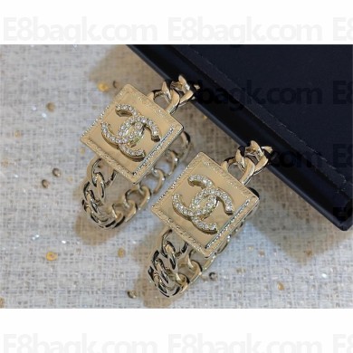 Chanel Hoop Earrings in Metal & Strass. Gold & Crystal ABA230 2023