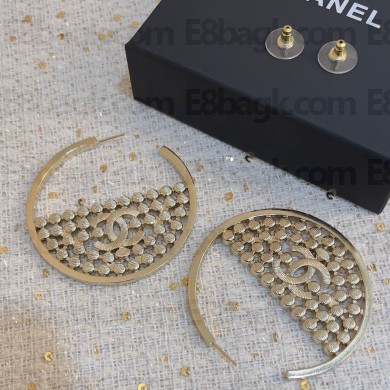 Chanel Hoop Earrings in Metal & Strass. Gold & Black  ABA603 2023