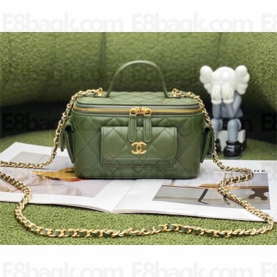 Chanel Lambskin Vanity with Chain AP3017 green 2022