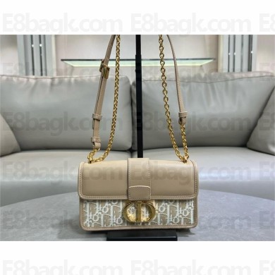 DIOR 30 Montaigne East-West Bag with Chain IN Oblique Jacquard and Natural Smooth Calfskin 2025
