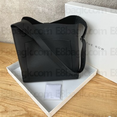The Row Blake leather shoulder bag black 2024