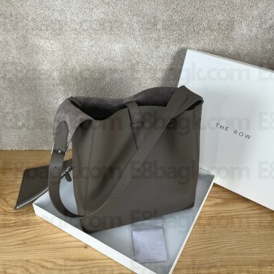 The Row Blake leather shoulder bag gray 2024