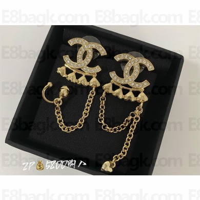 Chanel Metal & Strass Gold & Crystal ABA265 Earrings 2023
