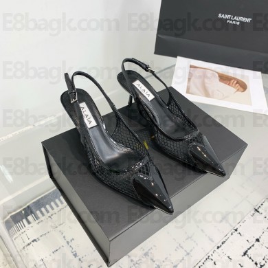 Alaia LE CŒUR SLINGBACKS IN FISHNET black 2024