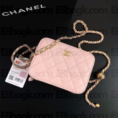 CHANEL AS2463 SHEEPSKIN CAMERA CASE pink 2022