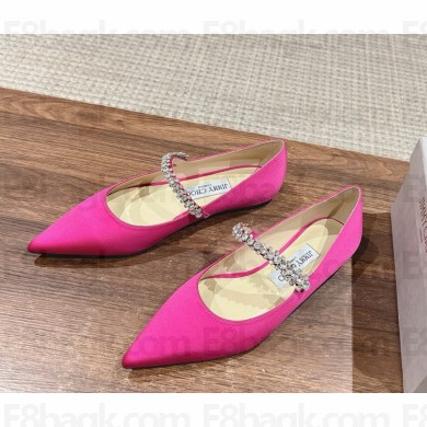 Jimmy Choo Bing Pump Flat Fuchsia Satin 1104-2024