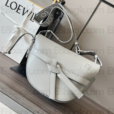 Loewe small Gate Dual Bag gray in Soft Calfskin and Jacquard 2023
