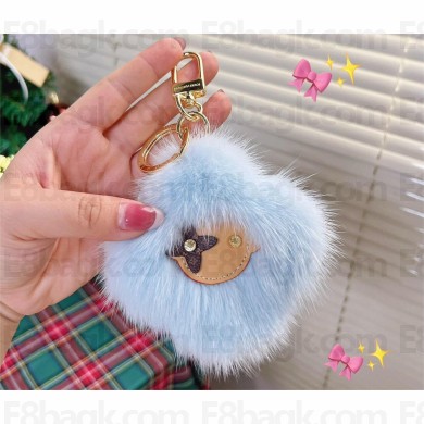LOUIS VUITTON Vivienne Fur Key Holder LIGHT BLUE M01524 2024