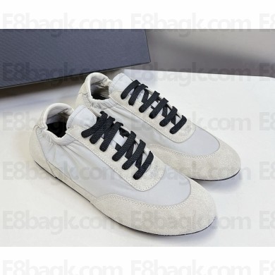 Prada women/men Collapse Re-Nylon and suede elasticized sneakers 2EG479 Ivory 2025