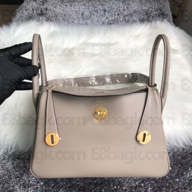 Hermes Lindy 26cm Bag in original swift leather gris ashpite(handmade)