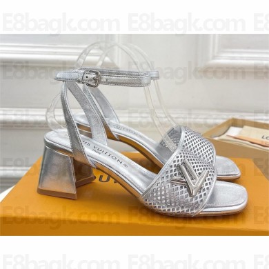 Louis Vuitton Heel 5.5cm Shake Sandal 1AD0EW silver  2024