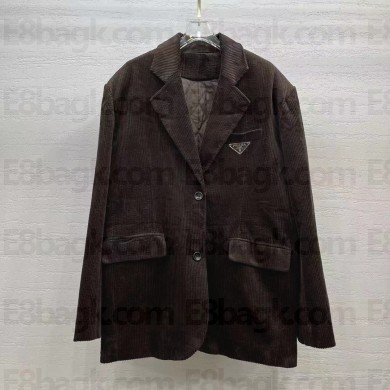 prada Corduroy blouson jacket brown 2023
