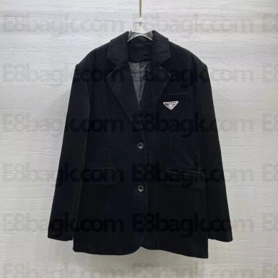 prada Corduroy blouson jacket black 2023
