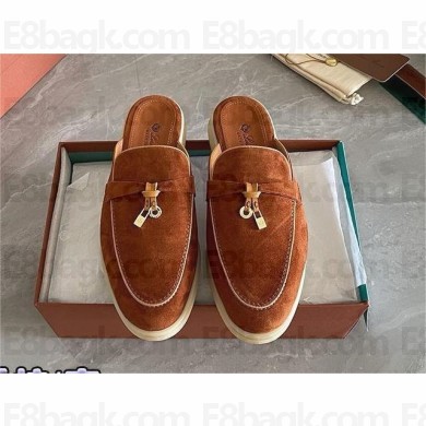 Loro Piana Summer Charms Walk Babouche Suede slipper Loafers 18 2024