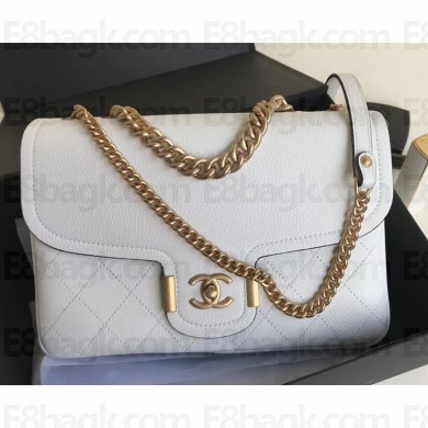 Chanel Grained Calfskin Medium Archi Chic Flap Bag Black 2018